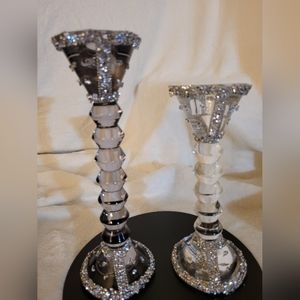 2 Pedestal Candleholders
